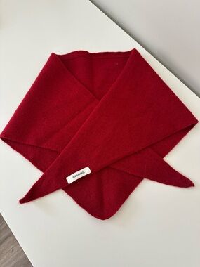 100% Wool Triangle Scarf Red